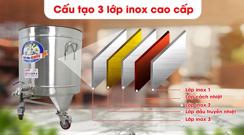 Kết cấu thành nồi dày dặn, cách nhiệt