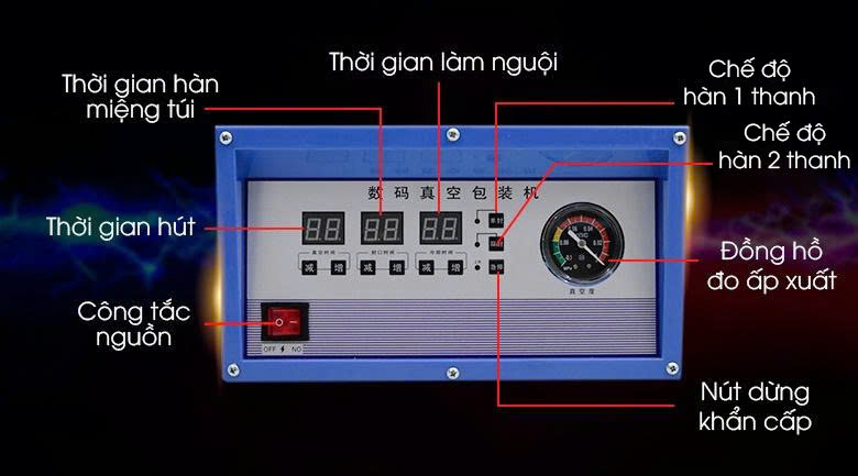 Bảng điều khiển máy hút chân không gạo HC-360S