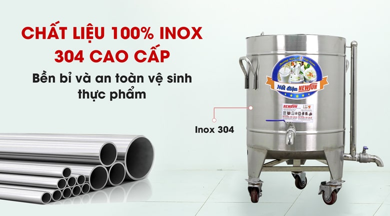 100% chất liệu inox 304 cao cấp 100% chất liệu inox 304 cao cấp