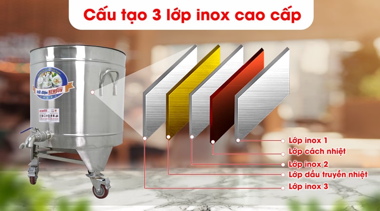 Kết cấu thành nồi dày dặn, cách nhiệt