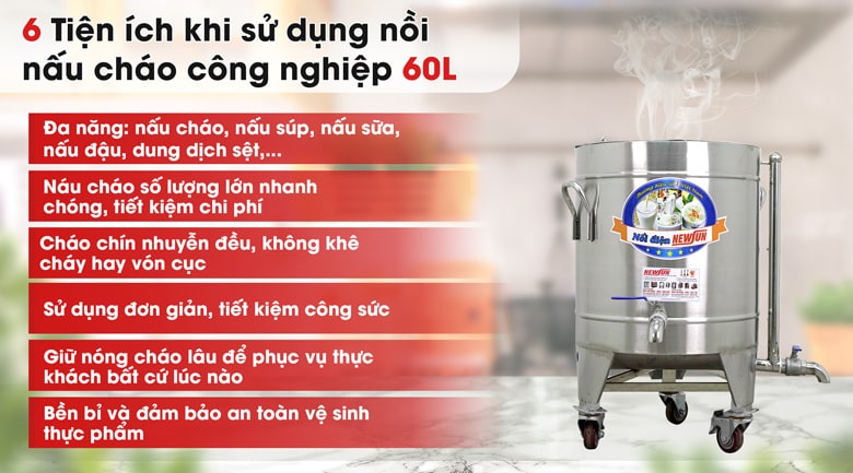 Lợi ích khi sử dụng nồi nấu cháo công nghiệp 60 lít Lợi ích khi sử dụng nồi nấu cháo công nghiệp 60 lít