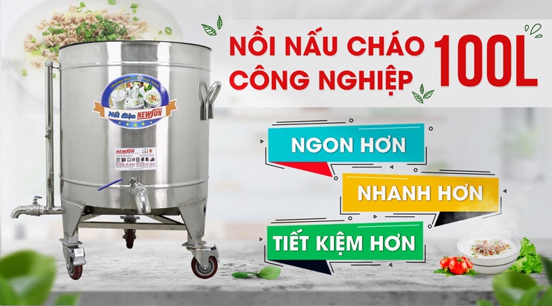 Nồi nấu cháo công nghiệp 100 lít NEWSUN Nồi nấu cháo công nghiệp 100 lít NEWSUN