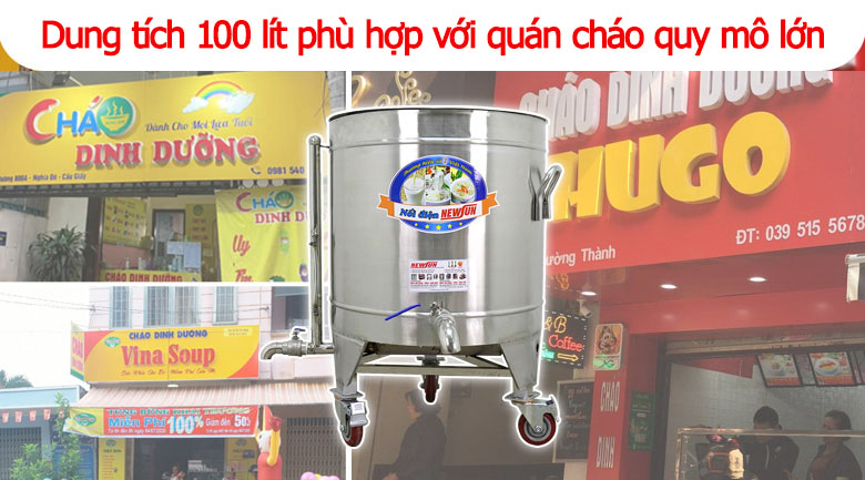 Phù hợp với các quán cháo quy mô lớn Phù hợp với các quán cháo quy mô lớn