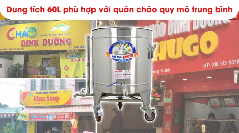 Phù hợp với các quán cháo quy mô trung bình Phù hợp với các quán cháo quy mô trung bình