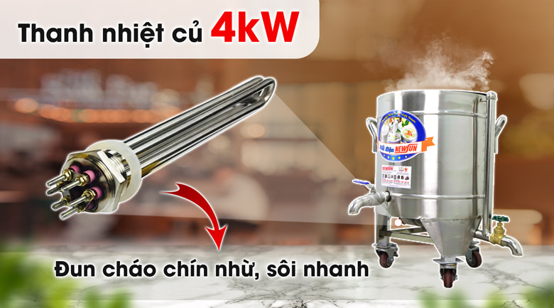 Thanh nhiệt củ công suất cao, thuận tiện thay lắp