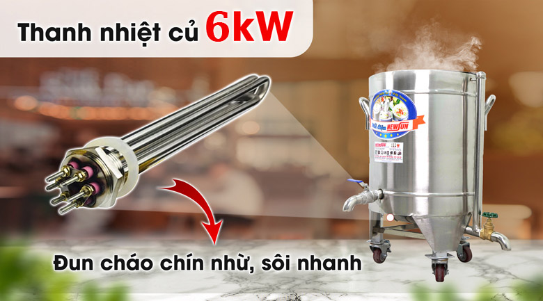 Thanh nhiệt củ công suất cao, thuận tiện thay lắp