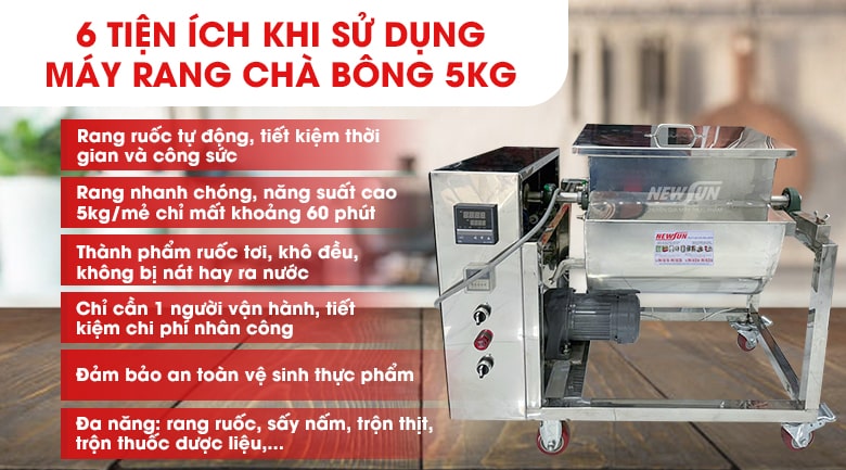 Tiện ích khi sử dụng máy rang chà bông 5kg Tiện ích khi sử dụng máy rang chà bông 5kg