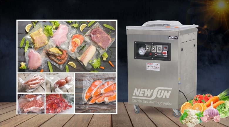 Máy hút chân không 1 buồng DZQ 500 hút đa năng nhiều loại thực phẩm