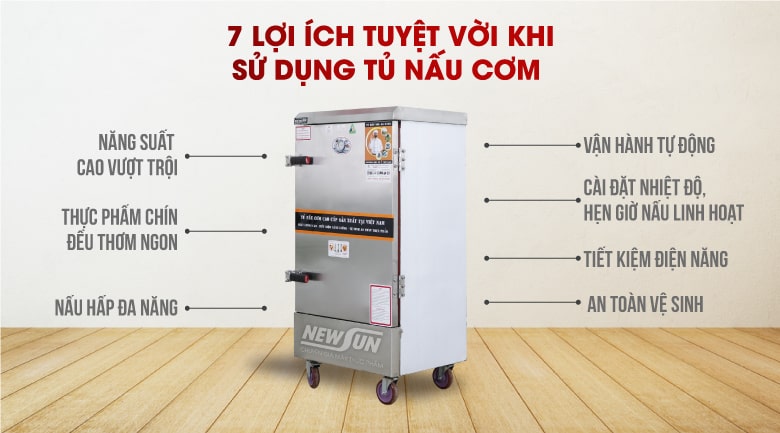 Lợi ích khi sử dụng tủ nấu cơm
