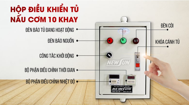 Hộp điều khiển tủ nấu cơm công nghiệp dùng điện hàng Việt Nam - NEWSUN