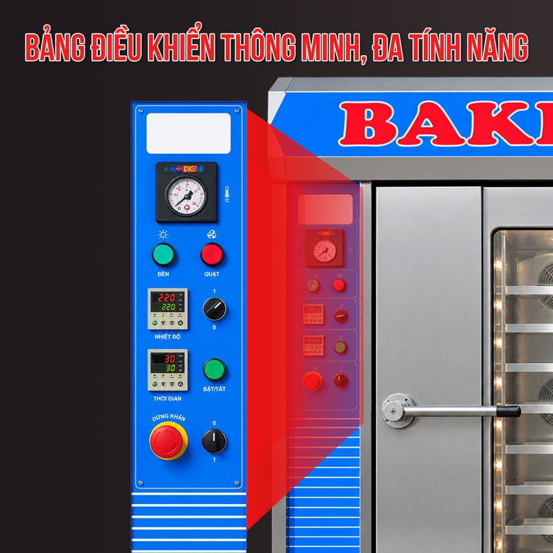 Nướng bánh tự động với bảng điều khiển thông minh