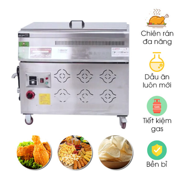 Bếp chiên tách dầu 50L dùng gas