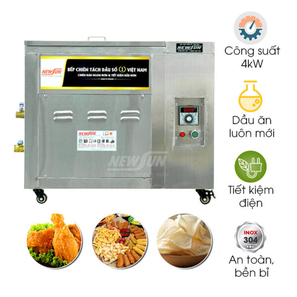 Bếp chiên tách dầu Việt Nam 20 lít (inox 304)