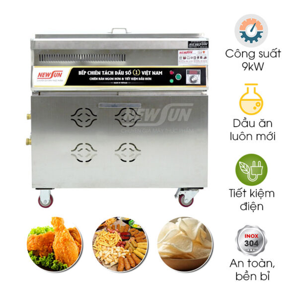 Bếp chiên tách dầu Việt Nam 35 lít (inox 304)