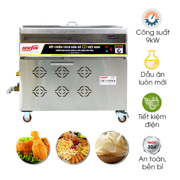 Bếp chiên tách dầu Việt Nam 50 lít (inox 304)