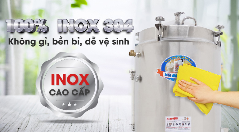 Chất liệu 100% inox 304 cao cấp Chất liệu 100% inox 304 cao cấp