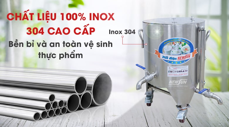 Chất liệu inox 304 bền bỉ và an toàn vệ sinh Chất liệu inox 304 bền bỉ và an toàn vệ sinh