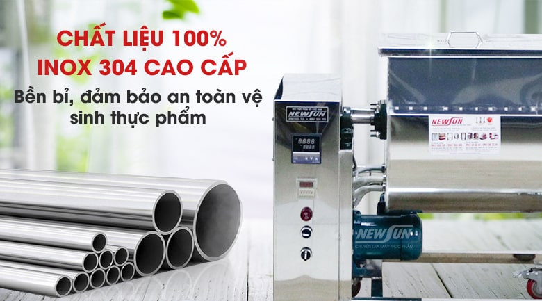Chất liệu inox 304 cao cấp, bền bỉ, an toàn vệ sinh Chất liệu inox 304 cao cấp, bền bỉ, an toàn vệ sinh