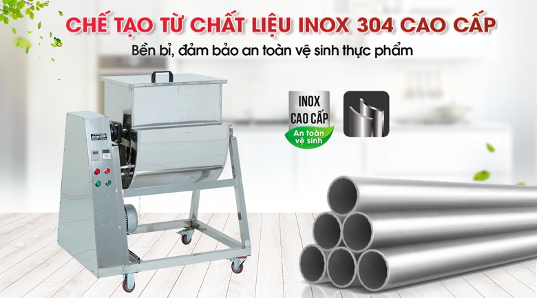 Sử dụng chất liệu inox 304 cao cấp để chế tạo