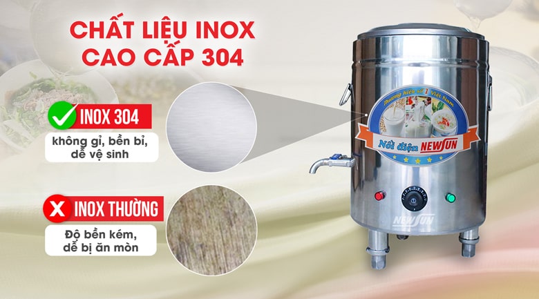 Chất liệu inox 304 cao cấp Chất liệu inox 304 cao cấp