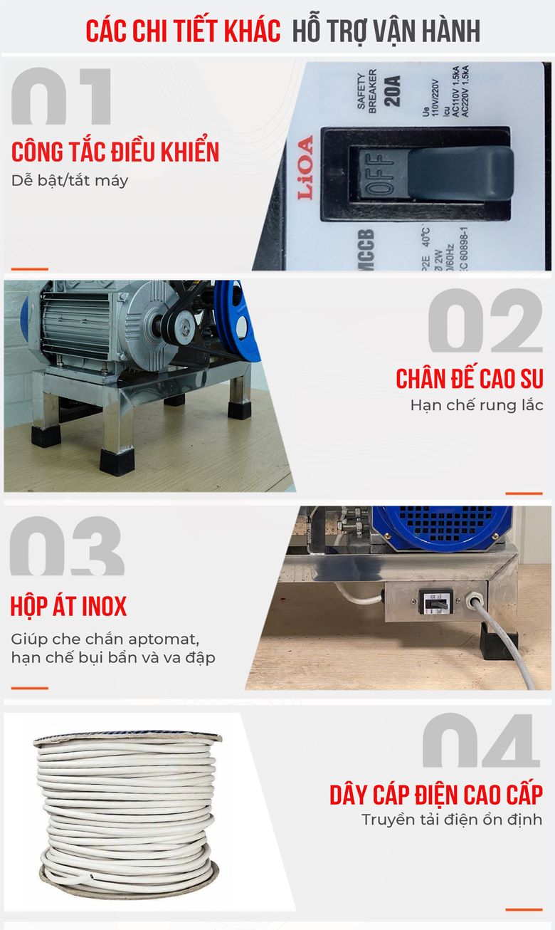 Tích hợp thêm một số chi tiết hỗ trợ quá trình vận hành