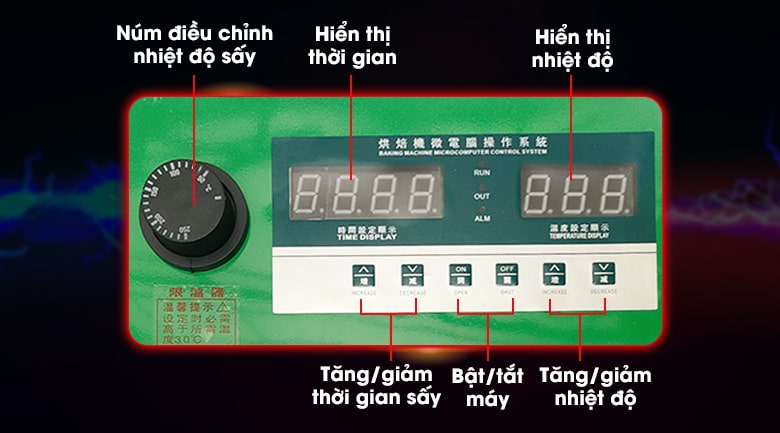 Cài đặt thời gian và nhiệt độ sấy dễ dàng