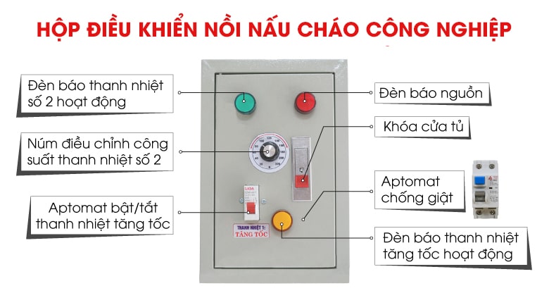 Hộp điều khiển nồi nấu cháo công nghiệp điện rời