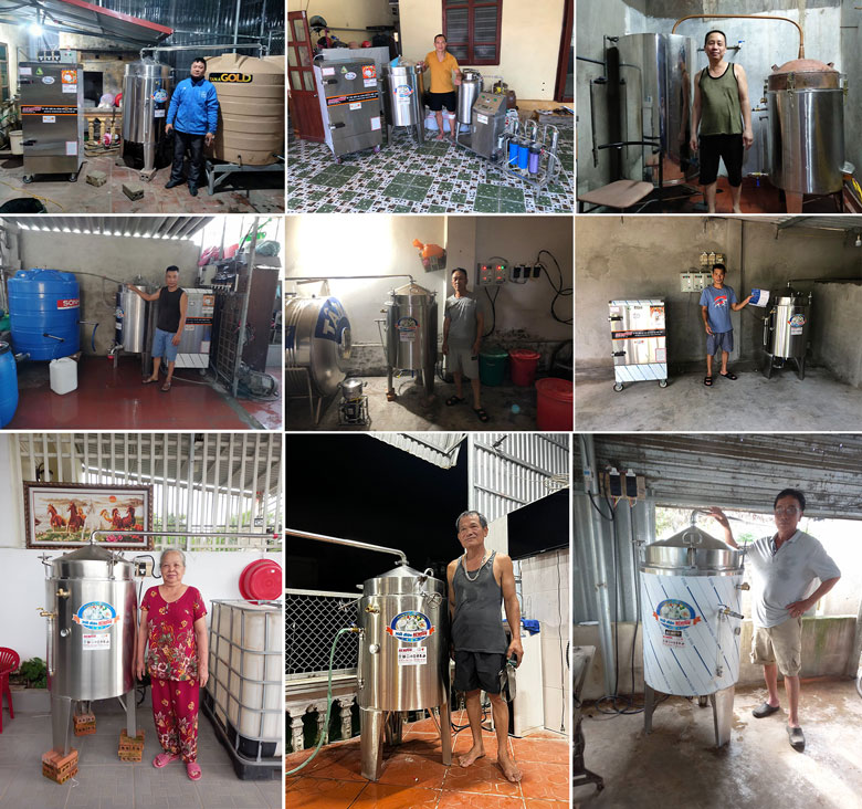 Hình ảnh khách hàng sử dụng nồi nấu rượu inox NEWSUN Hình ảnh khách hàng sử dụng nồi nấu rượu inox NEWSUN