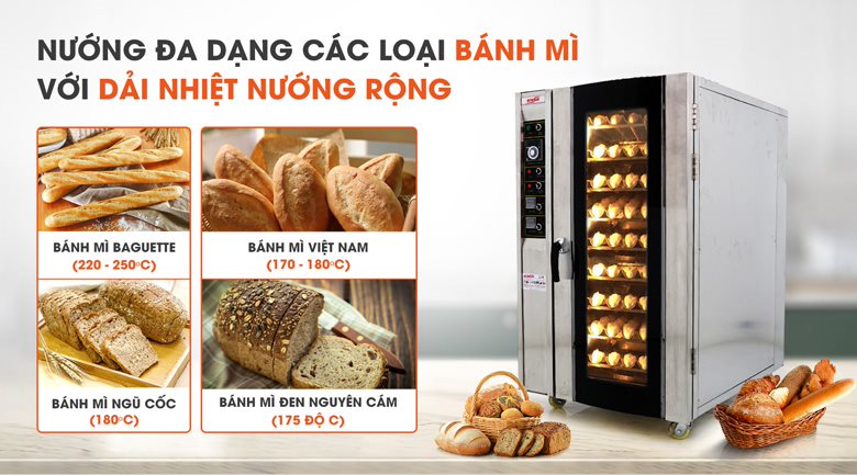 Dài nhiệt rộng, nướng đa dạng các loại bánh và thực phẩm Dài nhiệt rộng, nướng đa dạng các loại bánh và thực phẩm