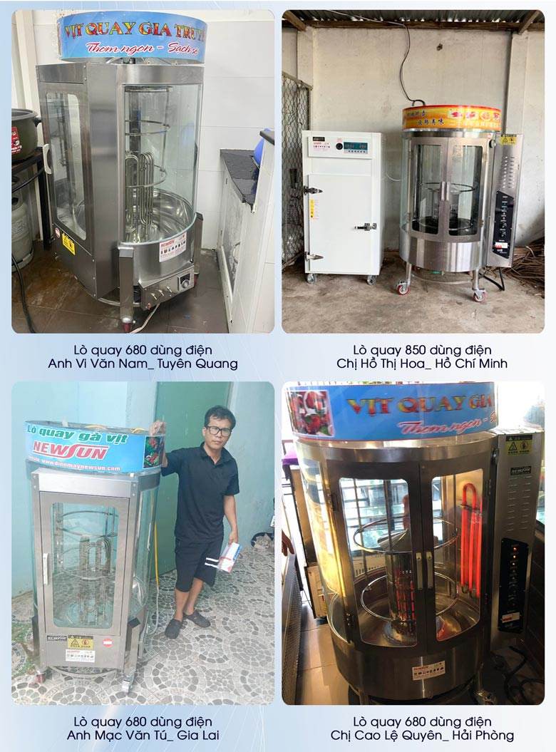 Khách hàng sử dụng lò quay gà vịt NEWSUN