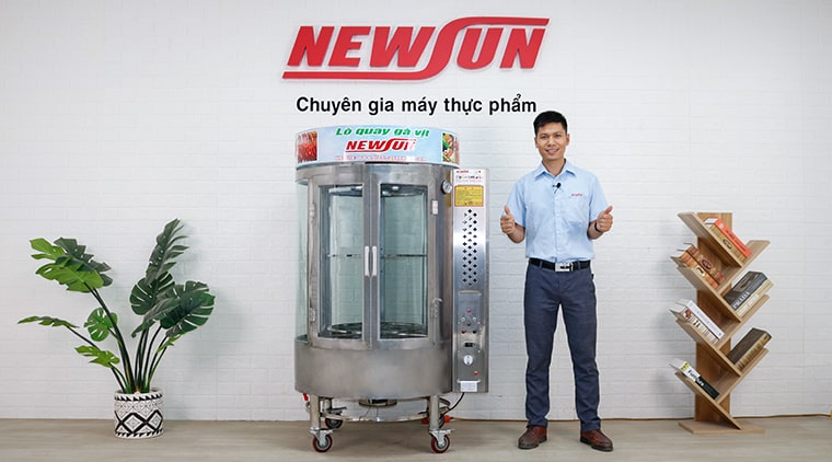 Hình ảnh thực tế lò quay gà vịt 850 4 cánh (dạng xoay)