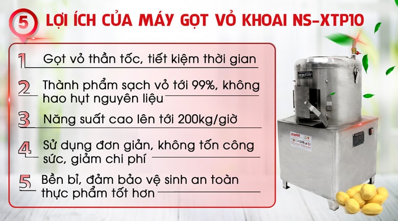 Những tính năng nổi bật chỉ có ở máy cạo vỏ khoai tây XTP10 Những tính năng nổi bật chỉ có ở máy cạo vỏ khoai tây XTP10