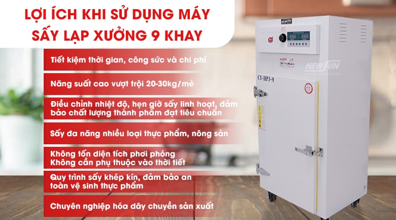 Lợi ích khi sử dụng tủ sấy lạp xưởng 9 khay dùng điện