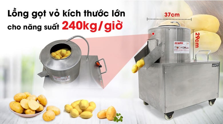 Lồng quay kích thước lớn, gọt vỏ sạch sẽ, năng suất cao Lồng quay kích thước lớn, gọt vỏ sạch sẽ, năng suất cao
