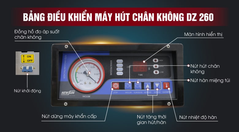 DZ 260 trang bị bảng điều khiển thông minh, sử dụng đơn giản