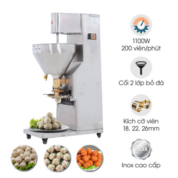 Máy tạo viên thịt 2 lớp bỏ đá