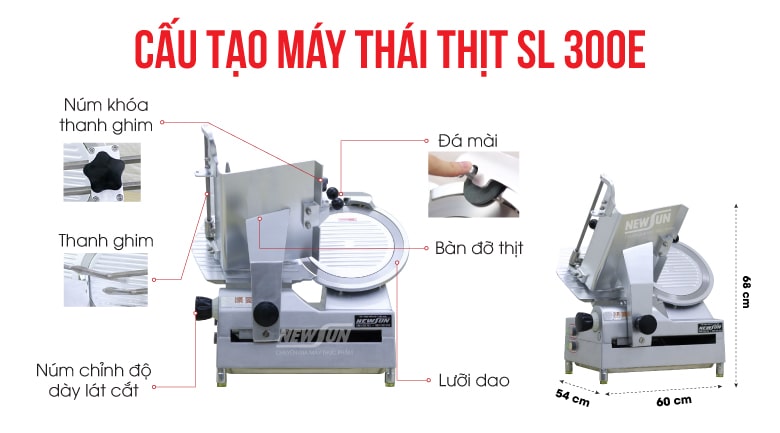 Cấu tạo máy thái thịt đông lạnh tự động SL 300E