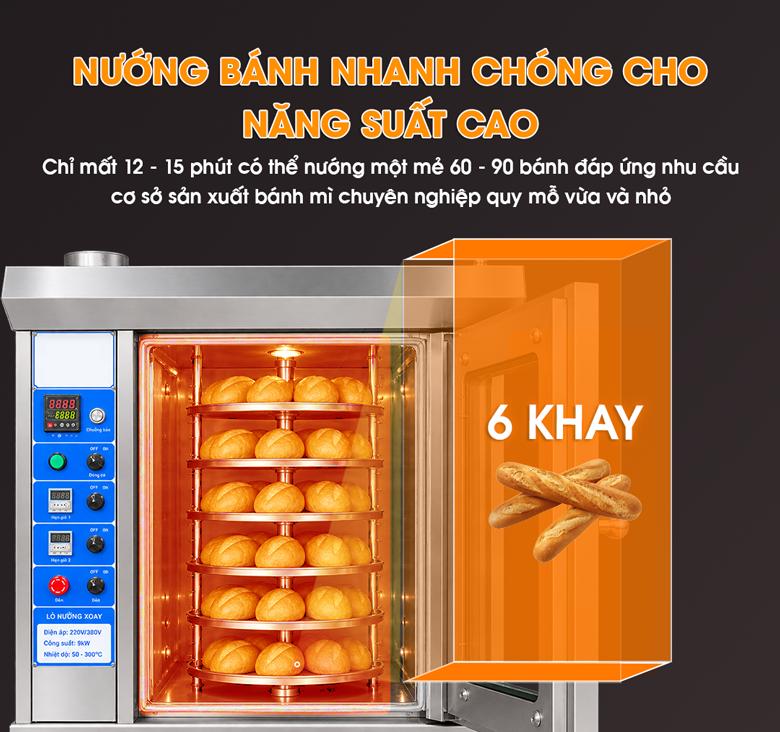 Nướng bánh nhanh chóng nhờ thanh điện trở công suất cao