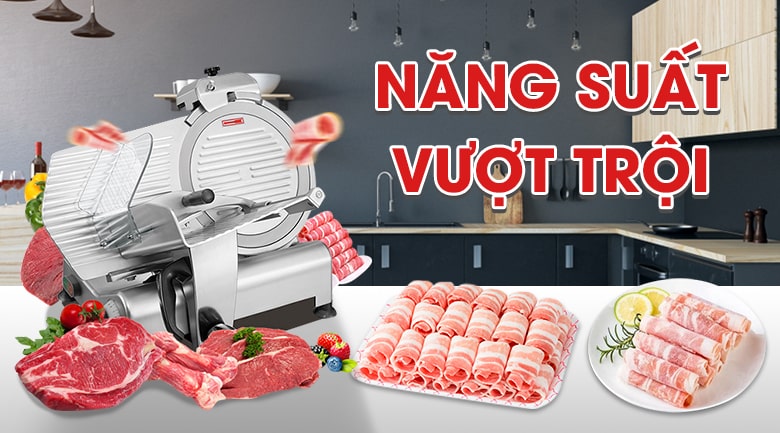 Máy cắt thịt chín ES300 năng suất đạt 30-40kg/giờ