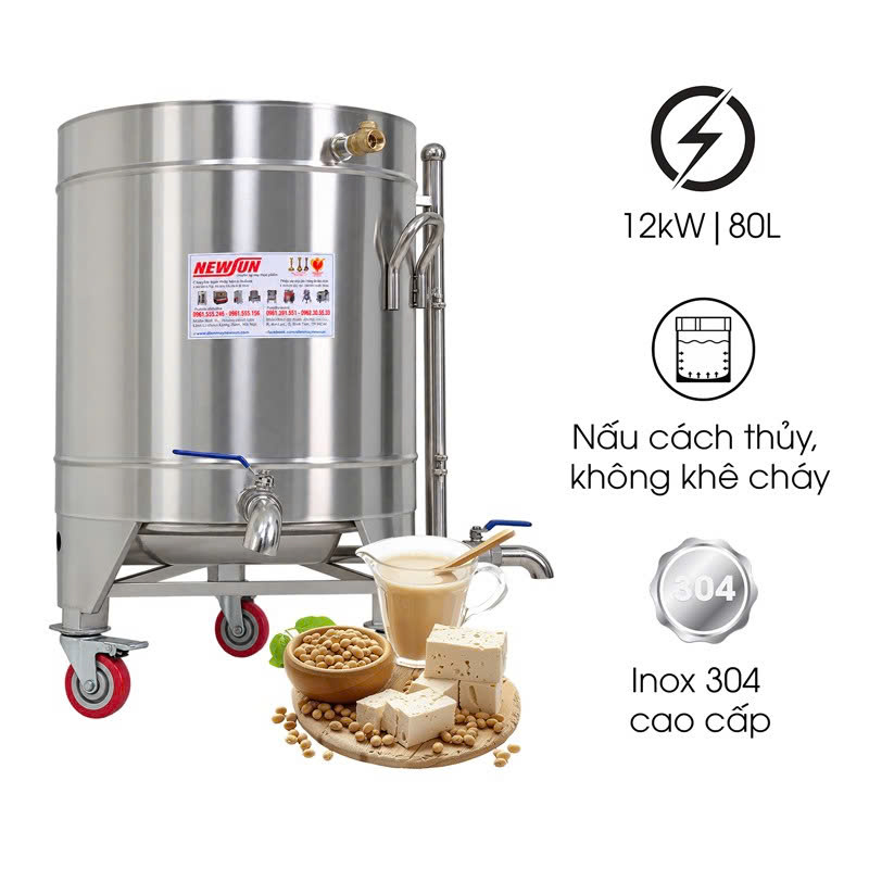 Nồi nấu đậu bằng điện 80L