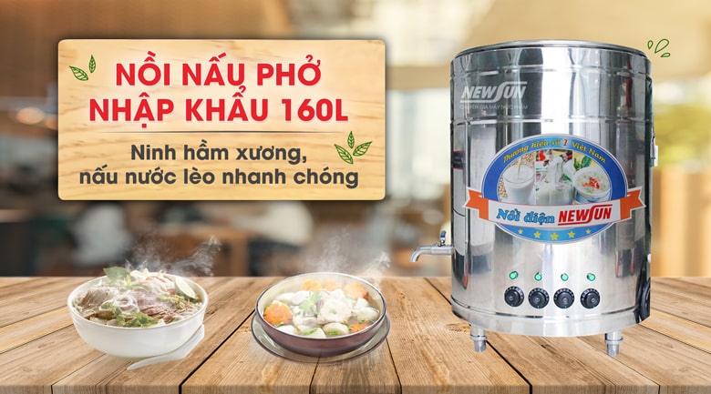 nồi nấu phở nhập khẩu 160 lít