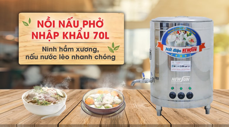 nồi nấu phở nhập khẩu 70 lít