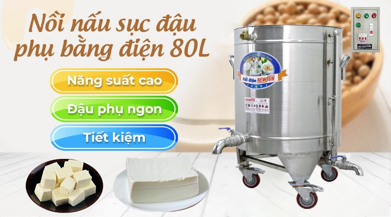 Nồi nấu đậu bằng điện 80L