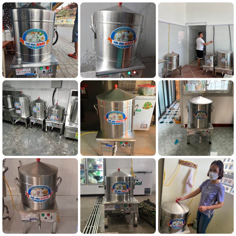 Ảnh khách hàng sử dụng nồi nấu xôi điện 20kg/mẻ