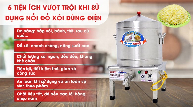 Những lý do nên sử dụng nồi nấu xôi bằng điện 20kg/mẻ
