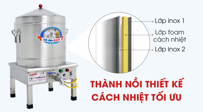 Giữ nhiệt tốt với thiết kế thành nồi 3 lớp cách nhiệt