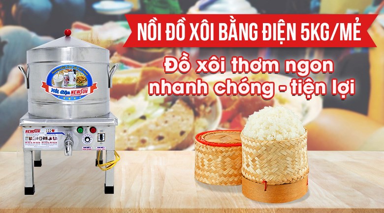 Nồi nấu xôi bằng điện 5kg/mẻ