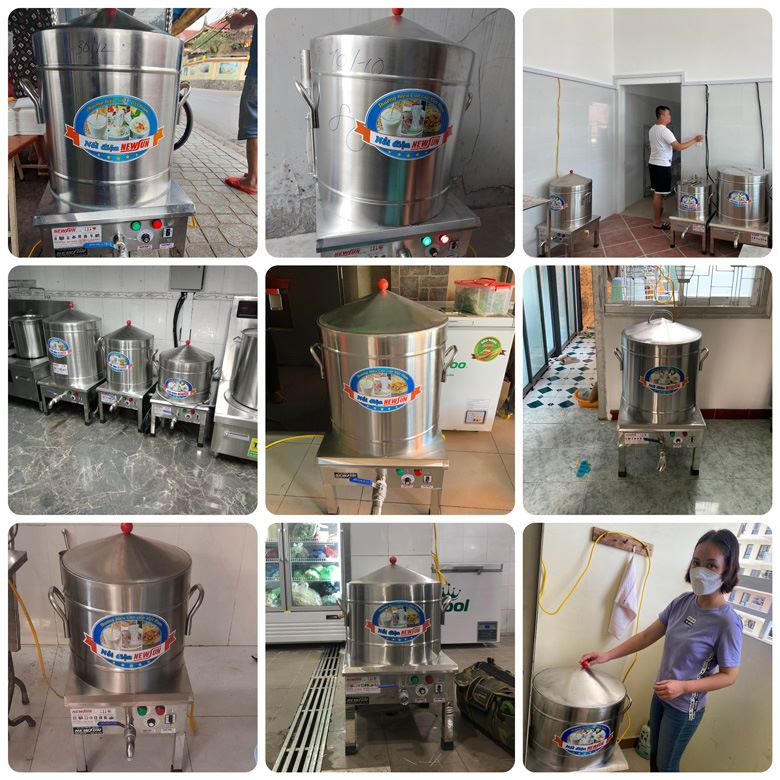 Ảnh khách hàng sử dụng nồi nấu xôi điện 5kg/mẻ