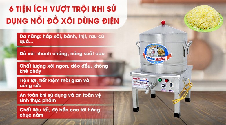 Những lý do nên sử dụng nồi nấu xôi bằng điện 5kg/mẻ