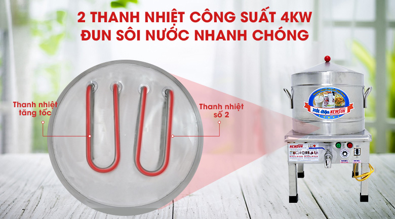 Tiết kiệm thời gian đồ xôi nhờ sử dụng thanh nhiệt công suất cao